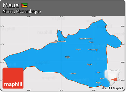 Political Simple Map of Maua, cropped outside