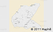 Classic Style 3D Map of Mavago, single color outside