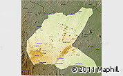 Physical 3D Map of Mavago, darken