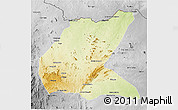 Physical 3D Map of Mavago, desaturated