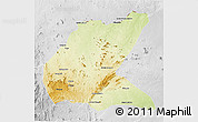 Physical 3D Map of Mavago, lighten, desaturated