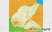 Physical 3D Map of Mavago, political outside