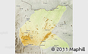 Physical 3D Map of Mavago, semi-desaturated