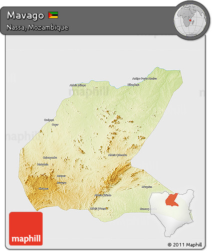 Physical 3D Map of Mavago, single color outside
