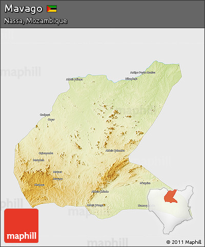 Physical 3D Map of Mavago, single color outside