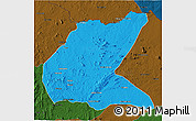 Political 3D Map of Mavago, darken