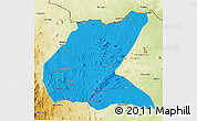 Political 3D Map of Mavago, physical outside