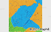 Political 3D Map of Mavago
