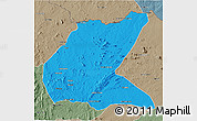 Political 3D Map of Mavago, semi-desaturated