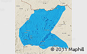 Political 3D Map of Mavago, shaded relief outside