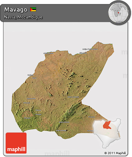 Satellite 3D Map of Mavago, cropped outside