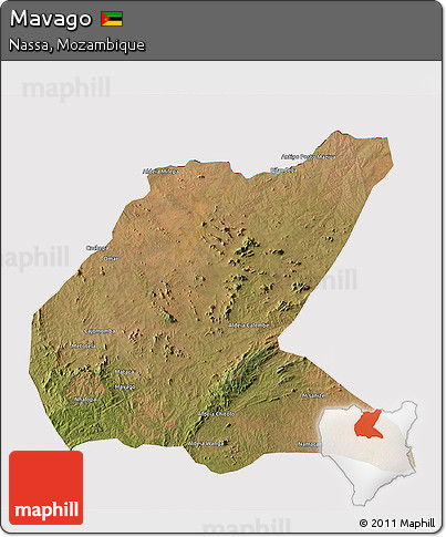 Satellite 3D Map of Mavago, cropped outside