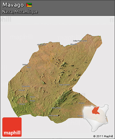 Satellite 3D Map of Mavago, cropped outside