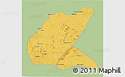 Savanna Style 3D Map of Mavago, single color outside