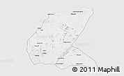 Silver Style 3D Map of Mavago, single color outside