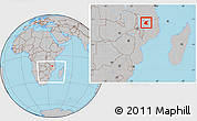 Gray Location Map of Mavago, within the entire country