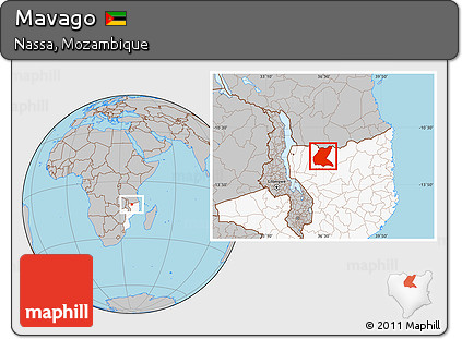 Gray Location Map of Mavago, highlighted country