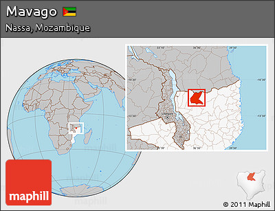 Gray Location Map of Mavago, highlighted country