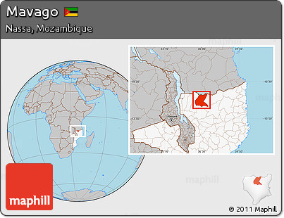 Gray Location Map of Mavago, highlighted country