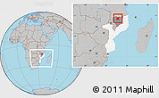 Gray Location Map of Mavago, highlighted country, highlighted parent region, within the entire country
