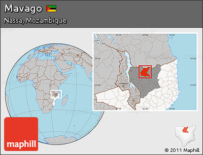 Gray Location Map of Mavago, highlighted country, highlighted parent region