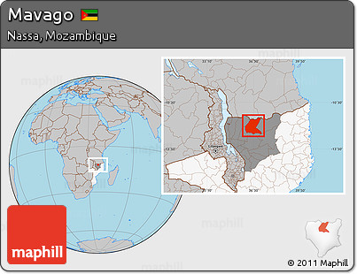 Gray Location Map of Mavago, highlighted country, highlighted parent region