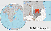 Gray Location Map of Mavago, highlighted country, highlighted parent region