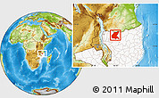 Physical Location Map of Mavago, highlighted country
