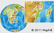 Physical Location Map of Mavago, highlighted parent region, within the entire country