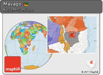 Political Location Map of Mavago, highlighted country, highlighted parent region