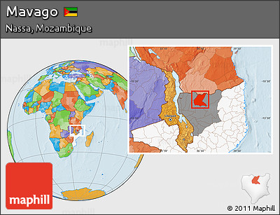 Political Location Map of Mavago, highlighted country, highlighted parent region