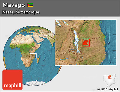 Satellite Location Map of Mavago