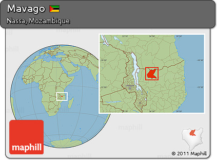 Savanna Style Location Map of Mavago
