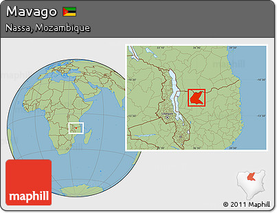 Savanna Style Location Map of Mavago