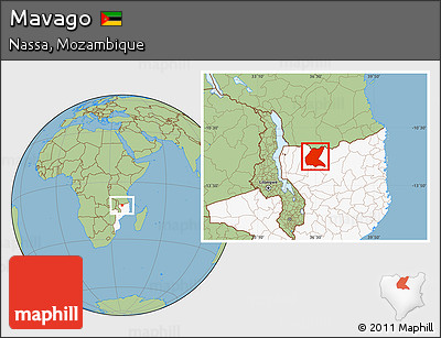 Savanna Style Location Map of Mavago, highlighted country