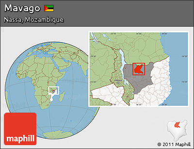 Savanna Style Location Map of Mavago, highlighted country, highlighted parent region