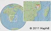 Savanna Style Location Map of Mavago, highlighted parent region, within the entire country, hill shading