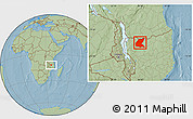 Savanna Style Location Map of Mavago, hill shading
