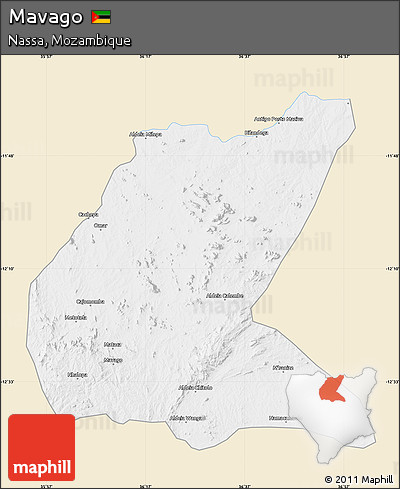 Classic Style Map of Mavago, single color outside
