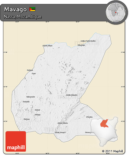 Classic Style Map of Mavago, single color outside
