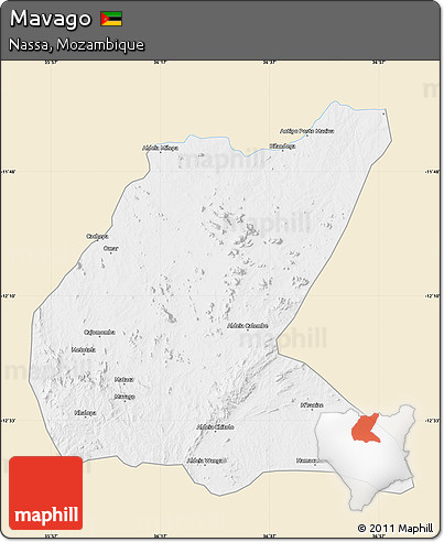 Classic Style Map of Mavago, single color outside