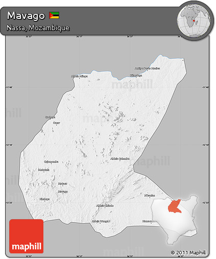 Gray Map of Mavago, single color outside