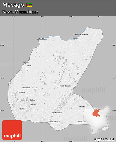 Gray Map of Mavago, single color outside