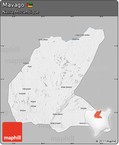 Gray Map of Mavago, single color outside