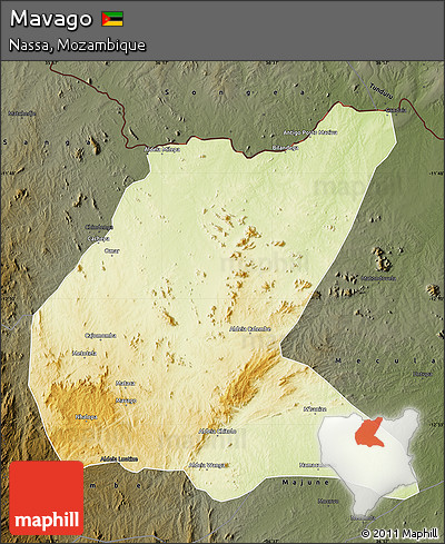 Physical Map of Mavago, darken