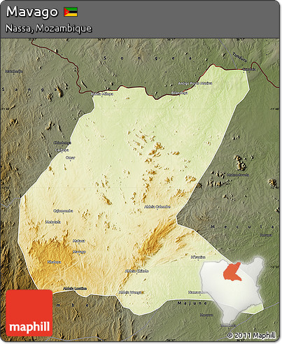 Physical Map of Mavago, darken