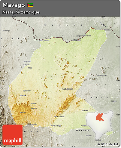 Physical Map of Mavago, semi-desaturated
