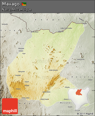 Physical Map of Mavago, semi-desaturated