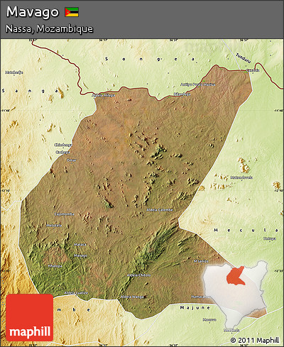 Satellite Map of Mavago, physical outside