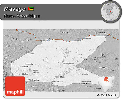 Gray Panoramic Map of Mavago